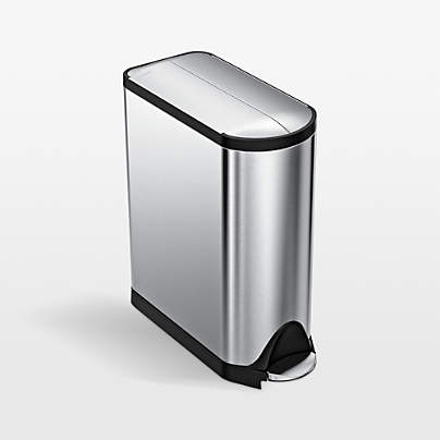 simplehuman 45-Liter Brushed Stainless Steel Butterfly Step Trash Can