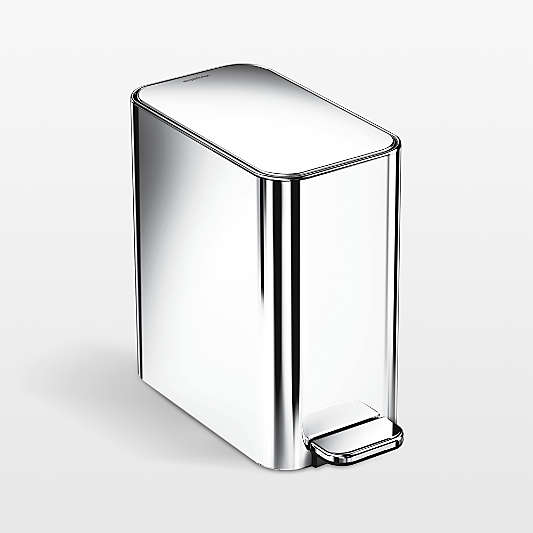 Simplehuman ® 5-Liter Polished Stainless Steel Slim Step Trash Can
