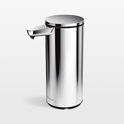 simplehuman 9-oz. Touch-Free Rechargeable Sensor Liquid Soap Pump Dispenser, High-Grade Polished Stainless Steel