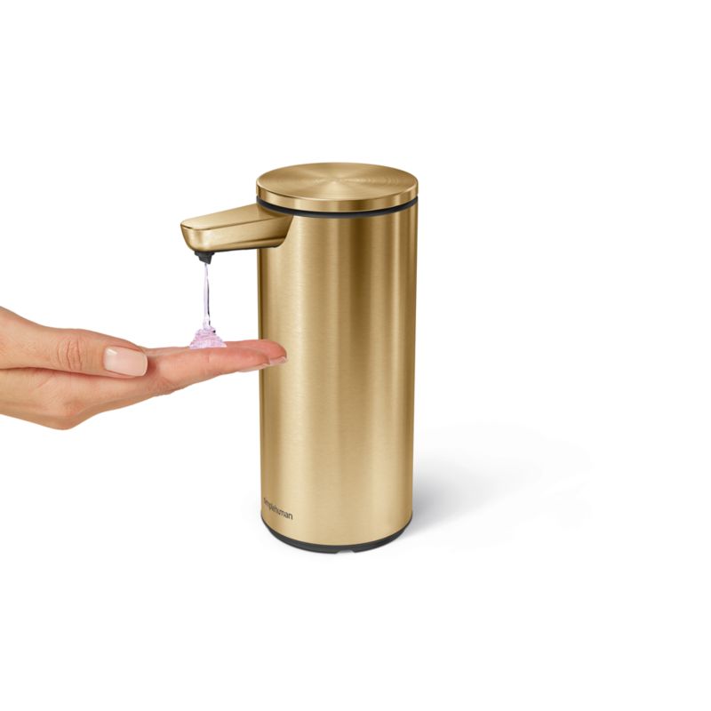 simplehuman 9 oz. Touch-Free Rechargeable Sensor Liquid Soap Pump Dispenser, Brass Stainless Steel - image 2 of 6