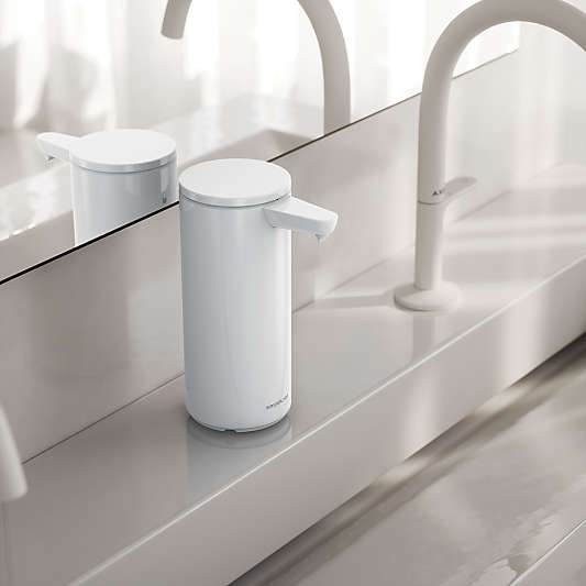 Simplehuman 9oz Sensor Pump, Touch-Free Hand Soap Dispenser, White Steel