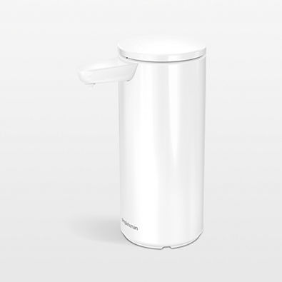 View Simplehuman 9oz Sensor Pump, Touch-Free Hand Soap Dispenser, White Steel details