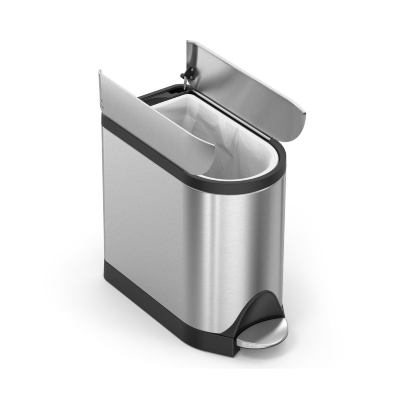 simplehuman ® Brushed Metal Butterfly Trash Can - image 2 of 4