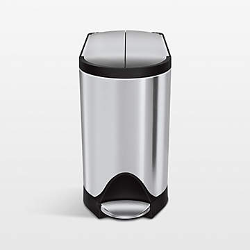 simplehuman 40L Slim Touch Bar Trash Can Brushed Stainless Steel