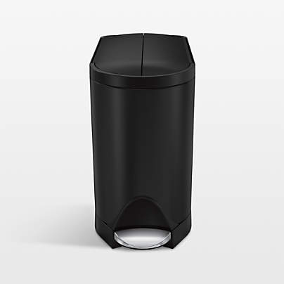 simplehuman ® Matte Black Metal Butterfly Trash Can