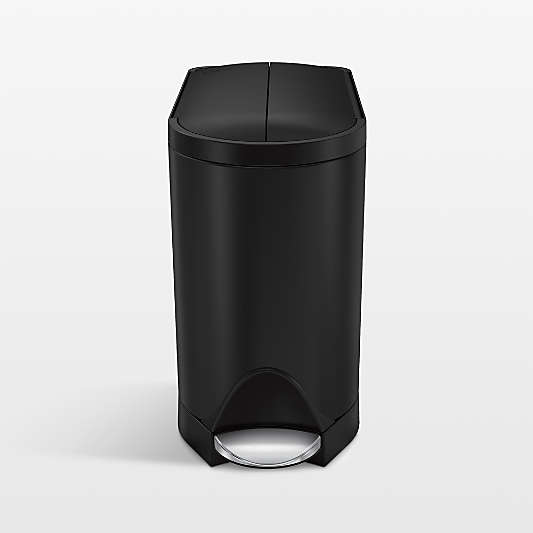 simplehuman ® Matte Black Metal Butterfly Trash Can