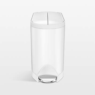 simplehuman ® White Metal Butterfly Trash Can