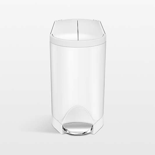 simplehuman ® White Metal Butterfly Trash Can