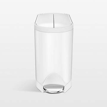 Simplehuman 5 Liter Slim Bathroom Trash Can, White Steel + Reviews