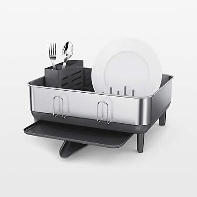 Simplehuman Compact Dish Drying Rack, Brushed Stainless Steel Frame