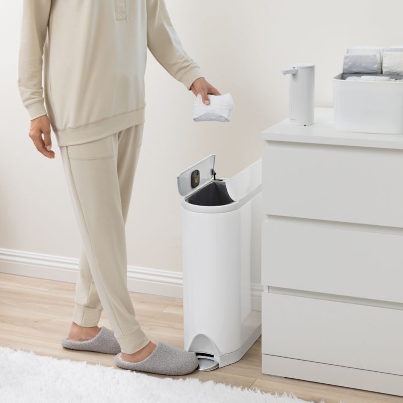 simplehuman ® White Steel 18-Liter Diaper Pail - image 1 of 4