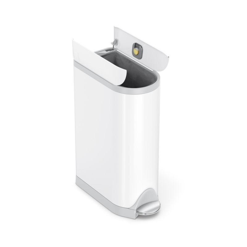 simplehuman ® White Steel 18-Liter Diaper Pail - image 2 of 4