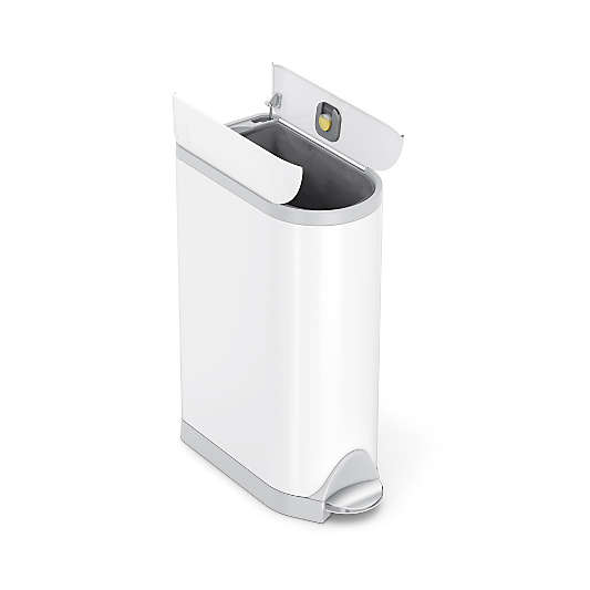 Simplehuman 18 Liter Diaper Pail, White Steel
