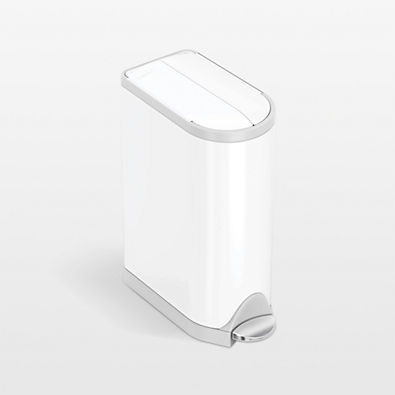 View Simplehuman 18 Liter Diaper Pail, White Steel details
