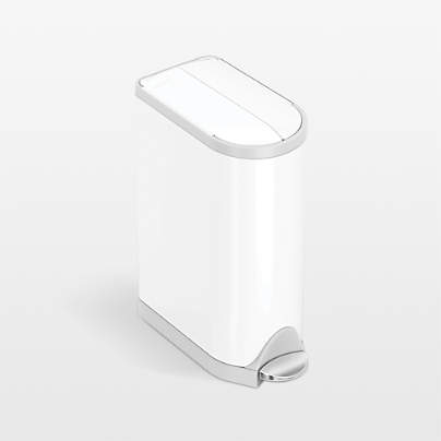Simplehuman 18 Liter Diaper Pail, White Steel