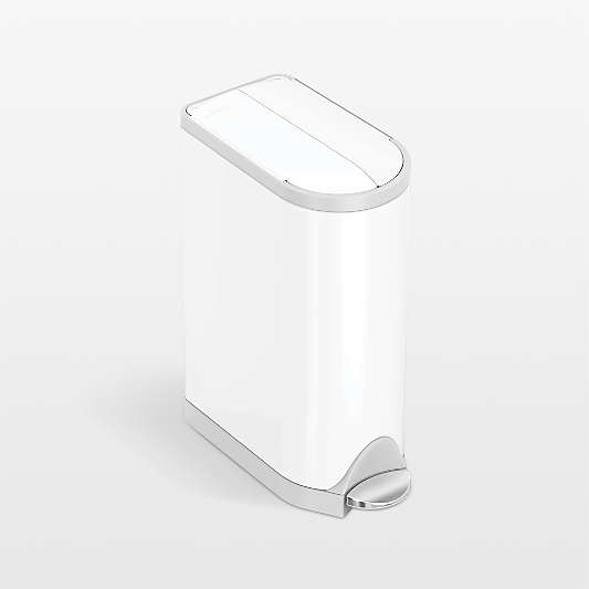 Simplehuman 18 Liter Diaper Pail, White Steel