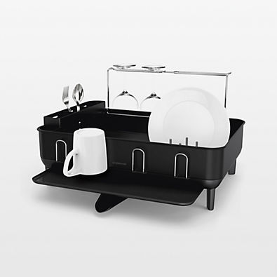 View Simplehuman Kitchen Dish Drying Rack, Matte Black Steel details