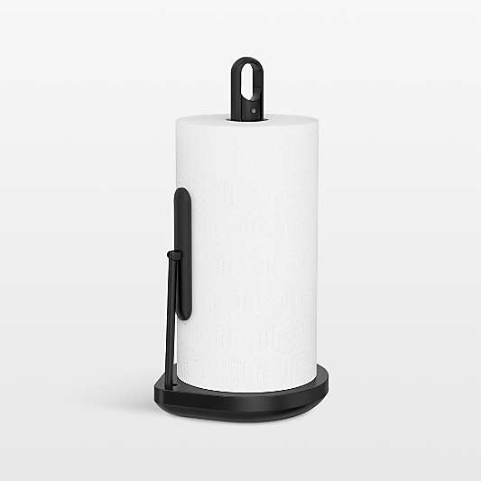 Simplehuman Kitchen Paper Towel Holder with Spray Pump, Black Steel