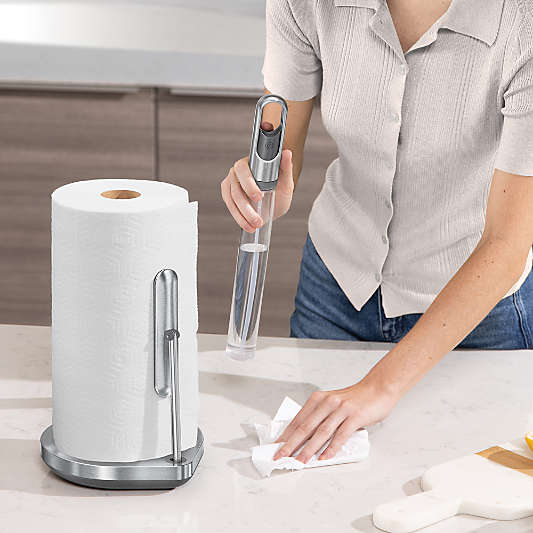 Simplehuman Kitchen Paper Towel Holder with Spray Pump, Brushed Stainless Steel