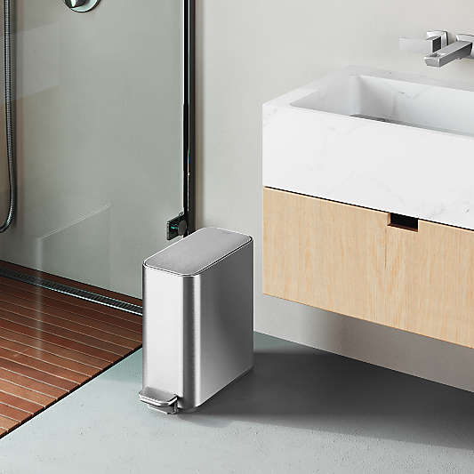 simplehuman ® Brushed Metal Bathroom Trash Can