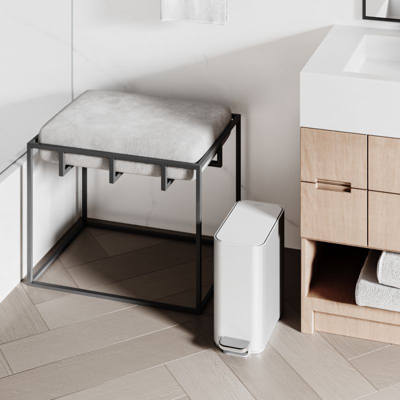 simplehuman ® White Metal Bathroom Trash Can - image 1 of 8