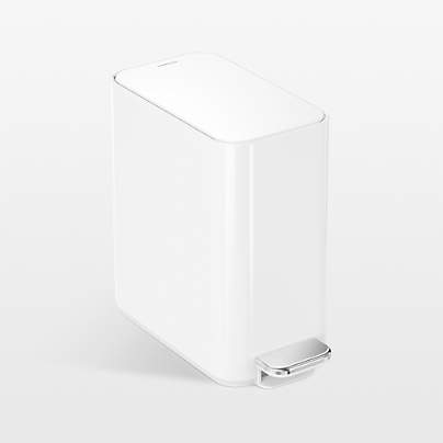 simplehuman ® White Metal Bathroom Trash Can