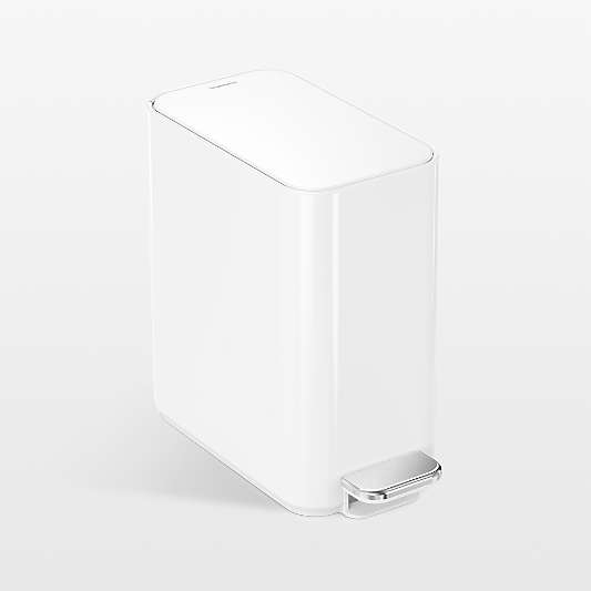 simplehuman ® White Metal Bathroom Trash Can