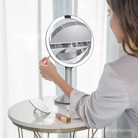 Simplehuman 10" Sensor Makeup Mirror, Trio Magnification & Adjustable Brightness, Brushed Stainless Steel