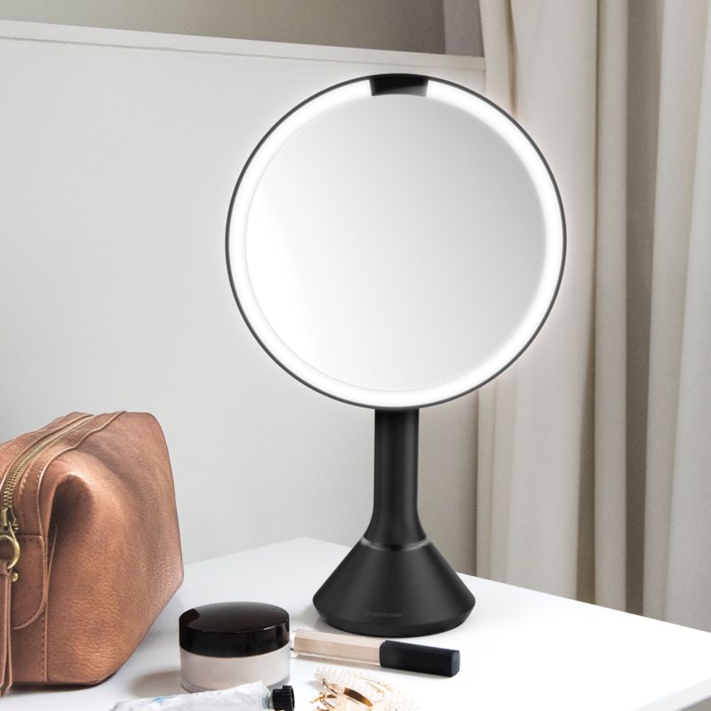 simplehuman ® 8" Brushed Matte Black Metal Magnifying Mirror - image 1 of 5