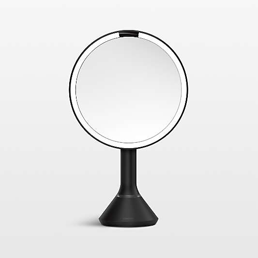 simplehuman ® 8" Brushed Matte Black Metal Magnifying Mirror