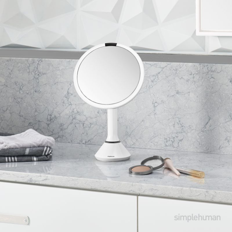 simplehuman ® 8" Brushed White Metal Magnifying Mirror - image 1 of 5