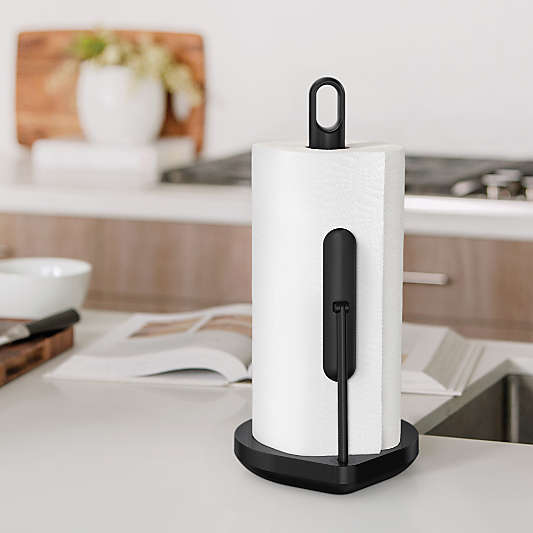 Simplehuman Kitchen Paper Towel Holder, Matte Black Steel