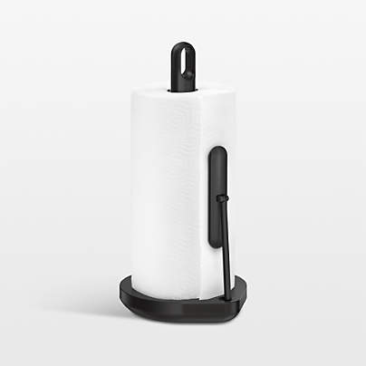 Simplehuman Kitchen Paper Towel Holder, Matte Black Steel