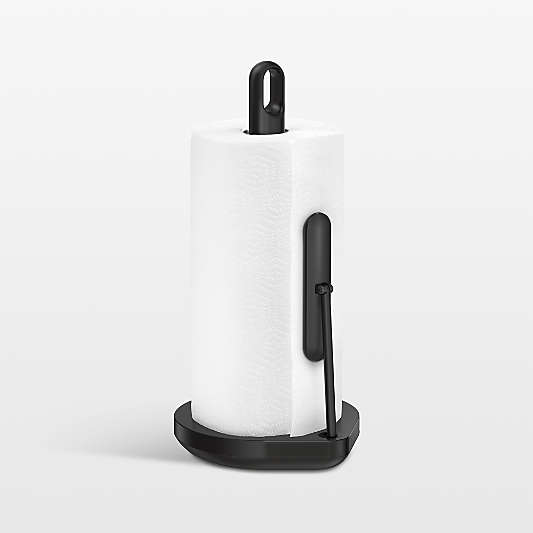 simplehuman Tension Arm Paper Towel Holder, Black Steel