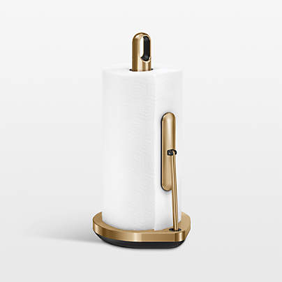 Simplehuman Tension Arm Paper Towel Holder, Brass Steel