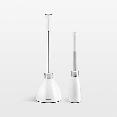 simplehuman ® White Toilet Brush and Plunger Set