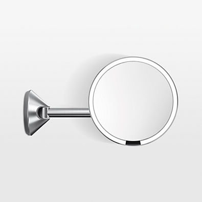 View Simplehuman 8" Hard-Wired Wall Mount Sensor Mirror, 5x Magnification, Brushed Stainless Steel details