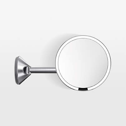 Simplehuman 8" Hard-Wired Wall Mount Sensor Mirror, 5x Magnification, Brushed Stainless Steel