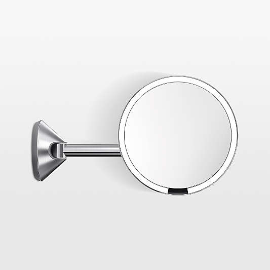 Simplehuman 8" Hard-Wired Wall Mount Sensor Mirror, 5x Magnification, Brushed Stainless Steel