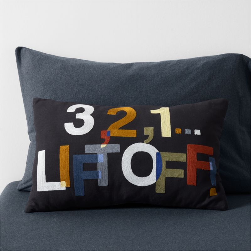 Smithsonian "321 Lift Off!" Embroidered Kids Throw Pillow - image 0 of 7