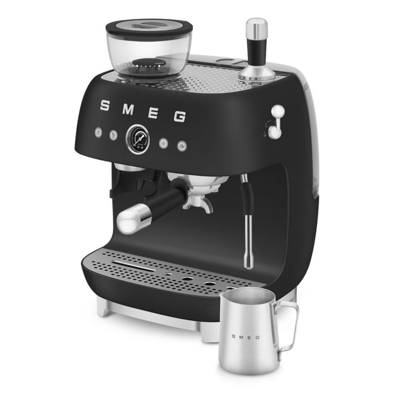 SMEG Matte Black Semi-Automatic Espresso Machine - image 1 of 4