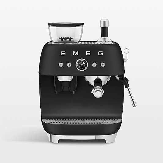 SMEG Matte Black Semi-Automatic Espresso Machine