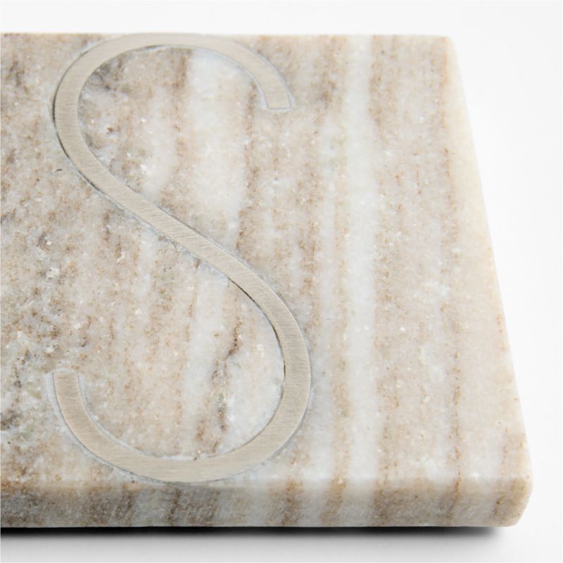 Tuscan Kitchen Marble "S" Monogram Coasters, Set of 4 - image 2 of 4