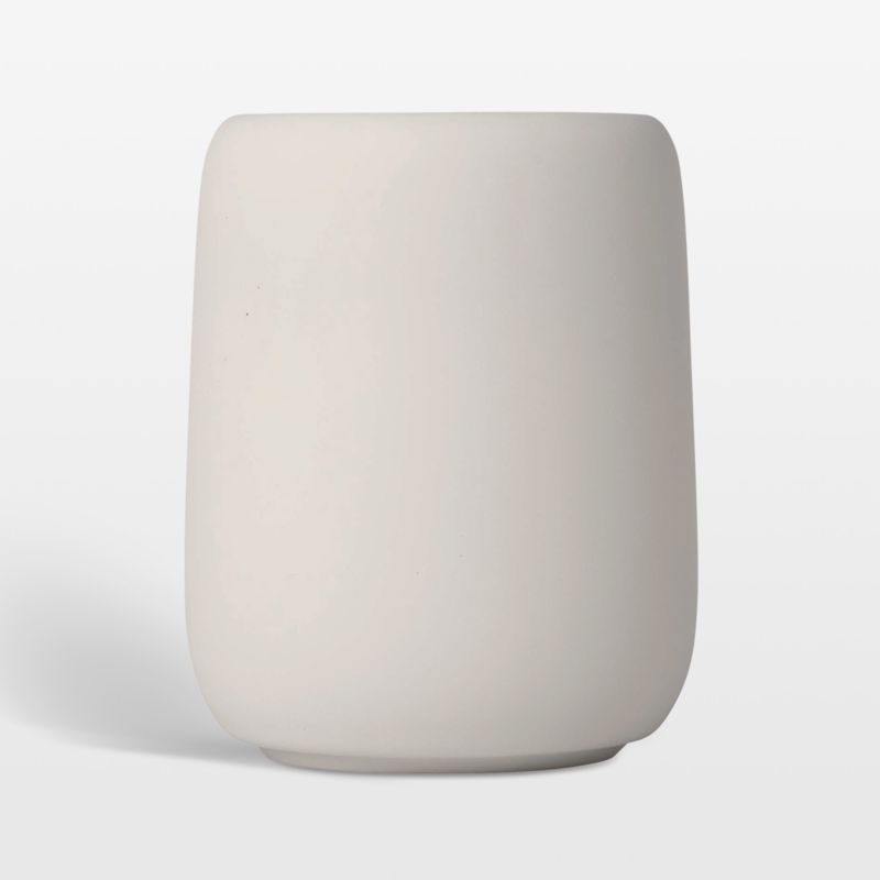 Blomus SONO Ceramic Moonbeam Cream Bathroom Tumbler | Crate & Barrel