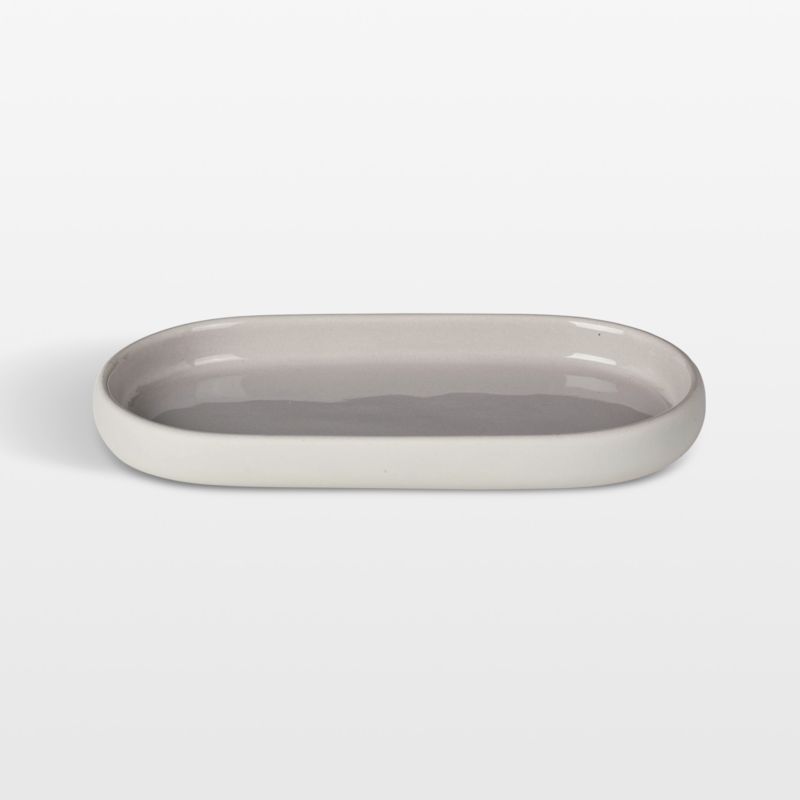 Viewing product image Blomus SONO Ceramic Moonbeam Cream Oval Bathroom Tray - image 1 of 2