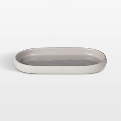 Blomus SONO Ceramic Moonbeam Cream Oval Bathroom Tray