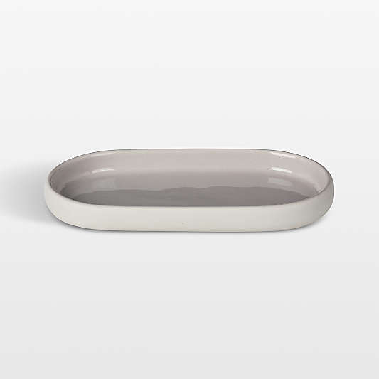 Blomus SONO Ceramic Moonbeam Cream Oval Bathroom Tray