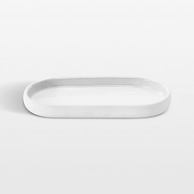 View Blomus SONO Ceramic White Oval Bathroom Tray details