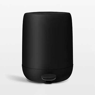 Blomus SONO 1.3-Gallon Black Pedal Trash Bin