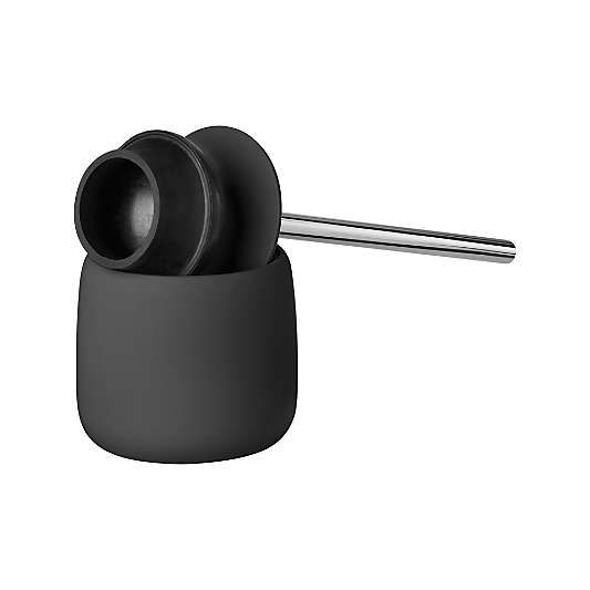 Blomus SONO Black Decorative Toilet Plunger and Holder